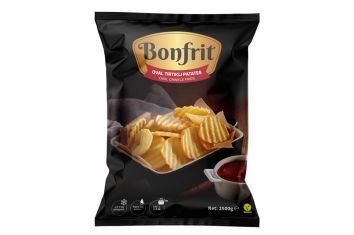 BONFRİT OVAL DİLİM TIRTIKLI SARI PATATES 2500 GR X 4 AD 